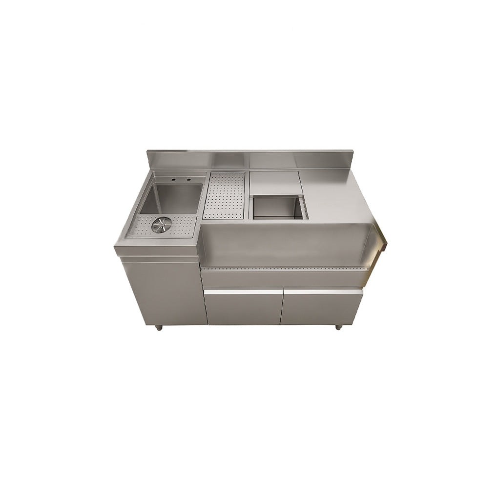 Chefco, 47"Stainless Steel Cocktail Station with Ice Bin (GTS-120)