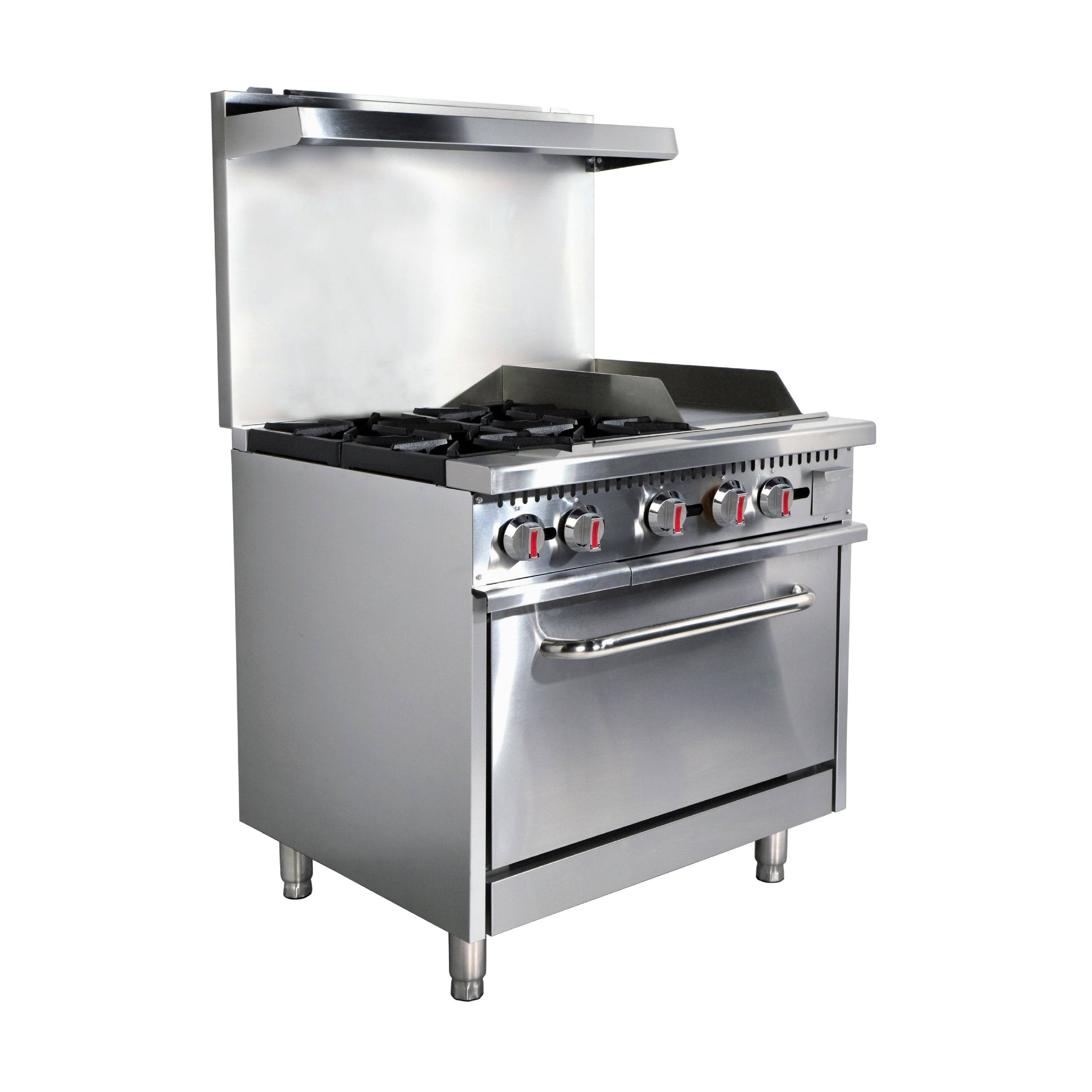 Turbo Range, 4 Burner 24" Range with 12" Griddle and Standard Oven Base (TR-R36-J-G12) - Chefcoca