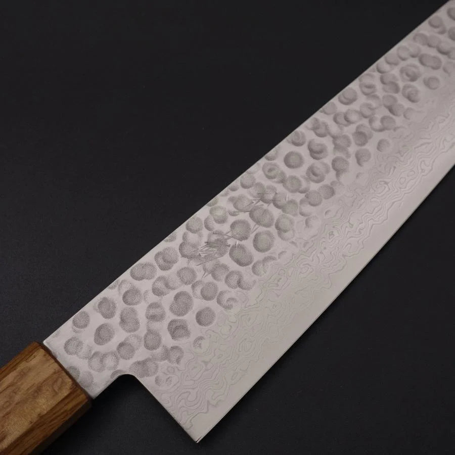 MUSASHI Gyuto VG-10 Tsuchime Damascus Yaki-Urushi Handle 240mm (157-240) - Chefcoca