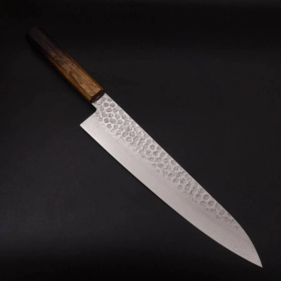 MUSASHI Gyuto VG-10 Tsuchime Damascus Yaki-Urushi Handle 240mm (157-240) - Chefcoca