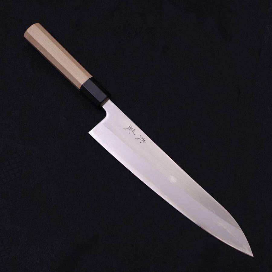 MUSASHI Gyuto White steel #1 Polished Buffalo Magnolia Handle 240mm (326-240) - Chefcoca