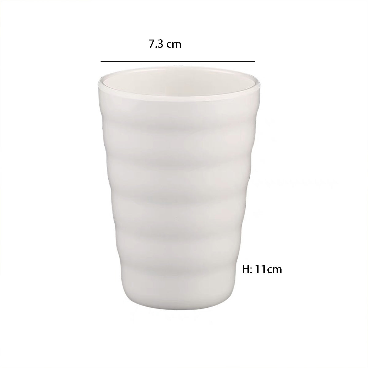 White Melamine Tapered Ridges Tumbler (HC6028W)) - Chefcoca