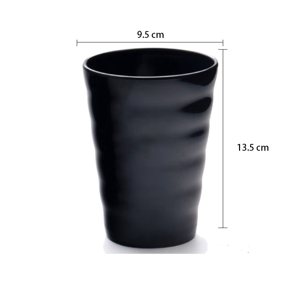 Black Melamine Ridges Tumbler (HC6335B) - Chefcoca