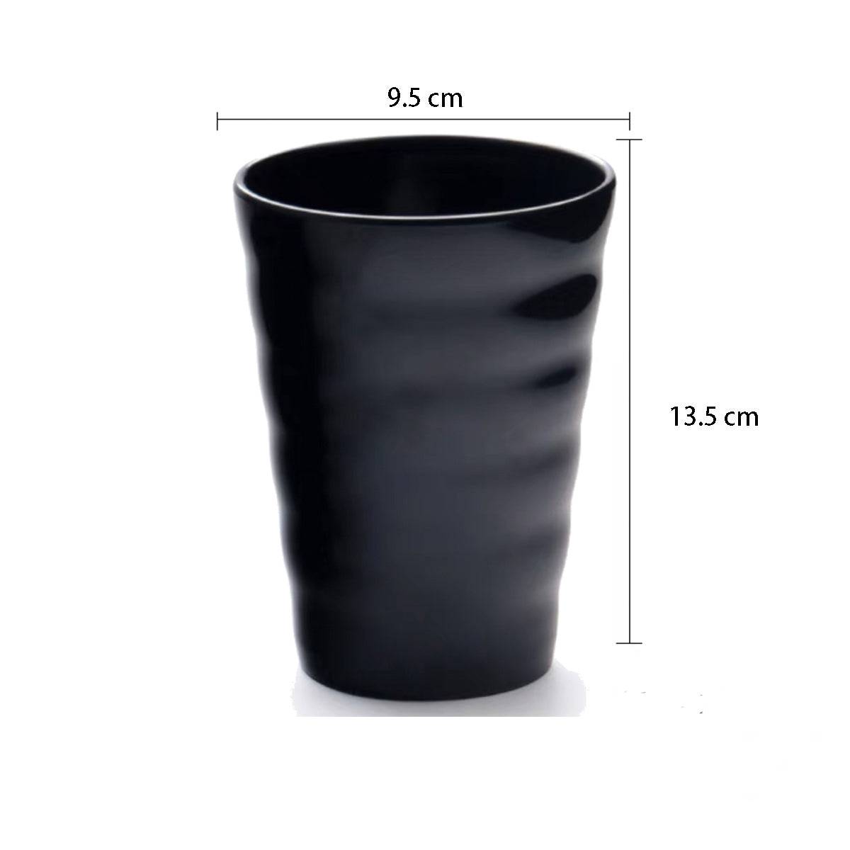 Black Melamine Ridges Tumbler (C0005) - Chefcoca