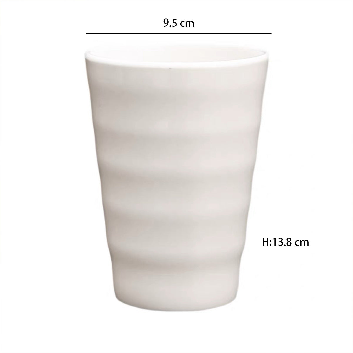 White Melamine Ridges Tumbler (HC6335W) - Chefcoca