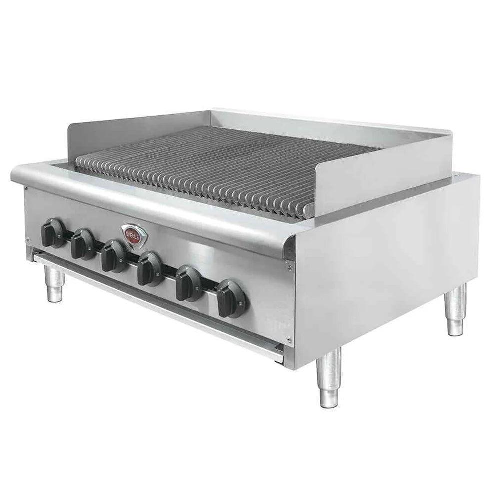 Wells HDCB-3630G Natural Gas Heavy Duty 36" Charbroiler - 120,000 BTU - Chefcoca