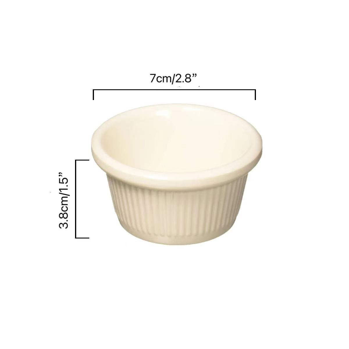 CHEFCO,SE-RFM-2B, Melamine Ramekin Fluted, 2 oz, Beige ,1PC - Chefcoca