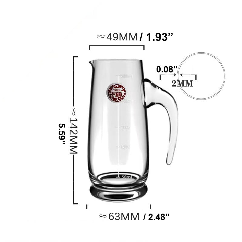 Chefco, 300 ml Graduated Glass Mug with Handle(HLC2991) x 6 pcs - Chefcoca