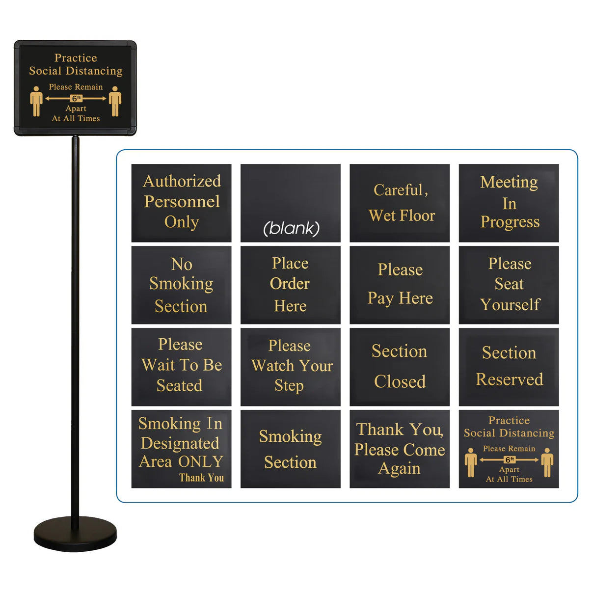 HTS-60K - 60" Hostess Sign with 16 Message Variations - Chefcoca