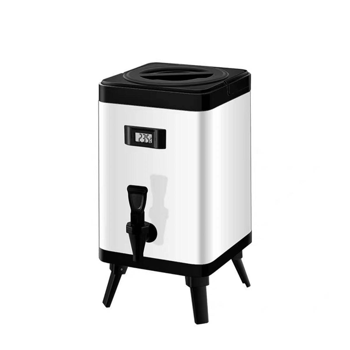 Insulated Beverage Dispenser With Thermometer, White  (IBD-10L) - Chefcoca