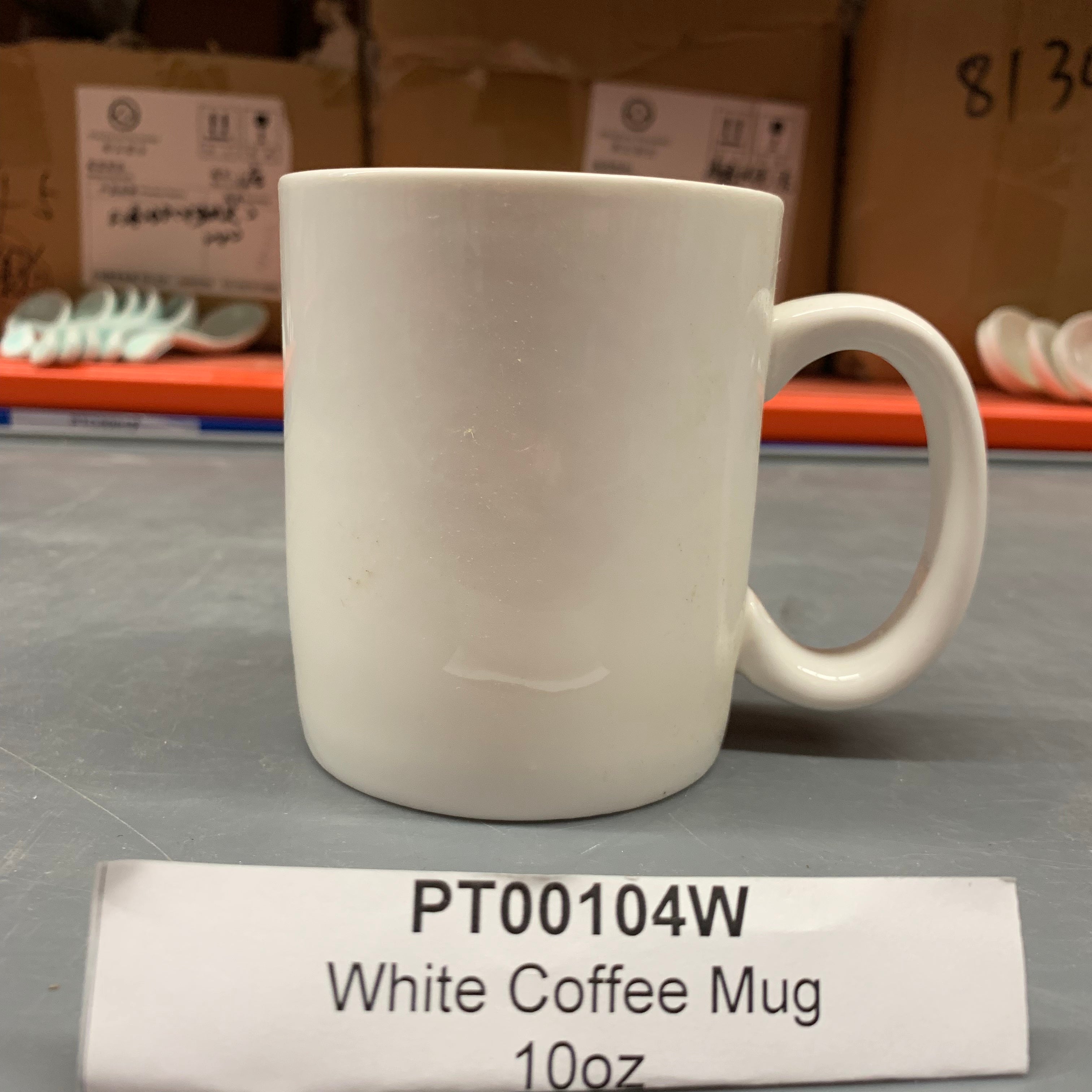 White Coffee Mug, 10 oz- Ceramic, White (PT00104W)