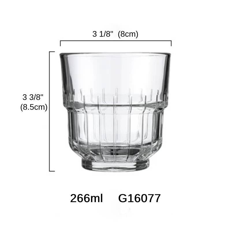 266ml Buratuff Linq Stackable Beverage Glass x12 (G16077) - Chefcoca