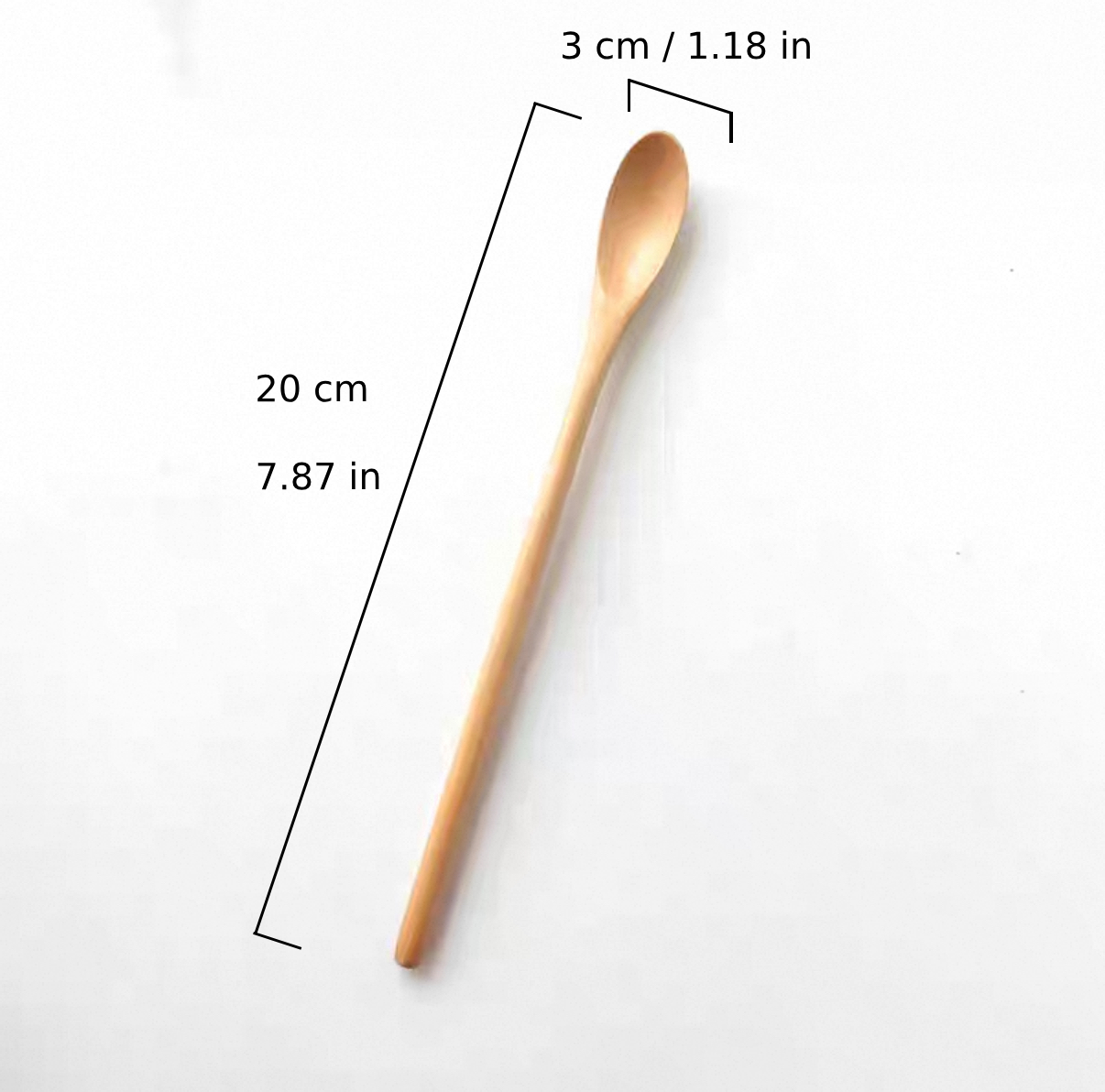 Slim Round Wooden Spoon with Long Handle (WS30-2) - Chefcoca