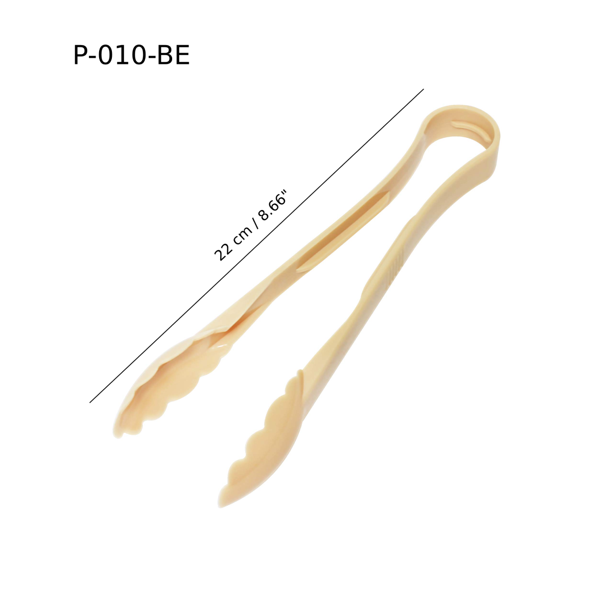 Biege Polycarbonate Utility Tong, 9 inch (P-010-BE) - Chefcoca