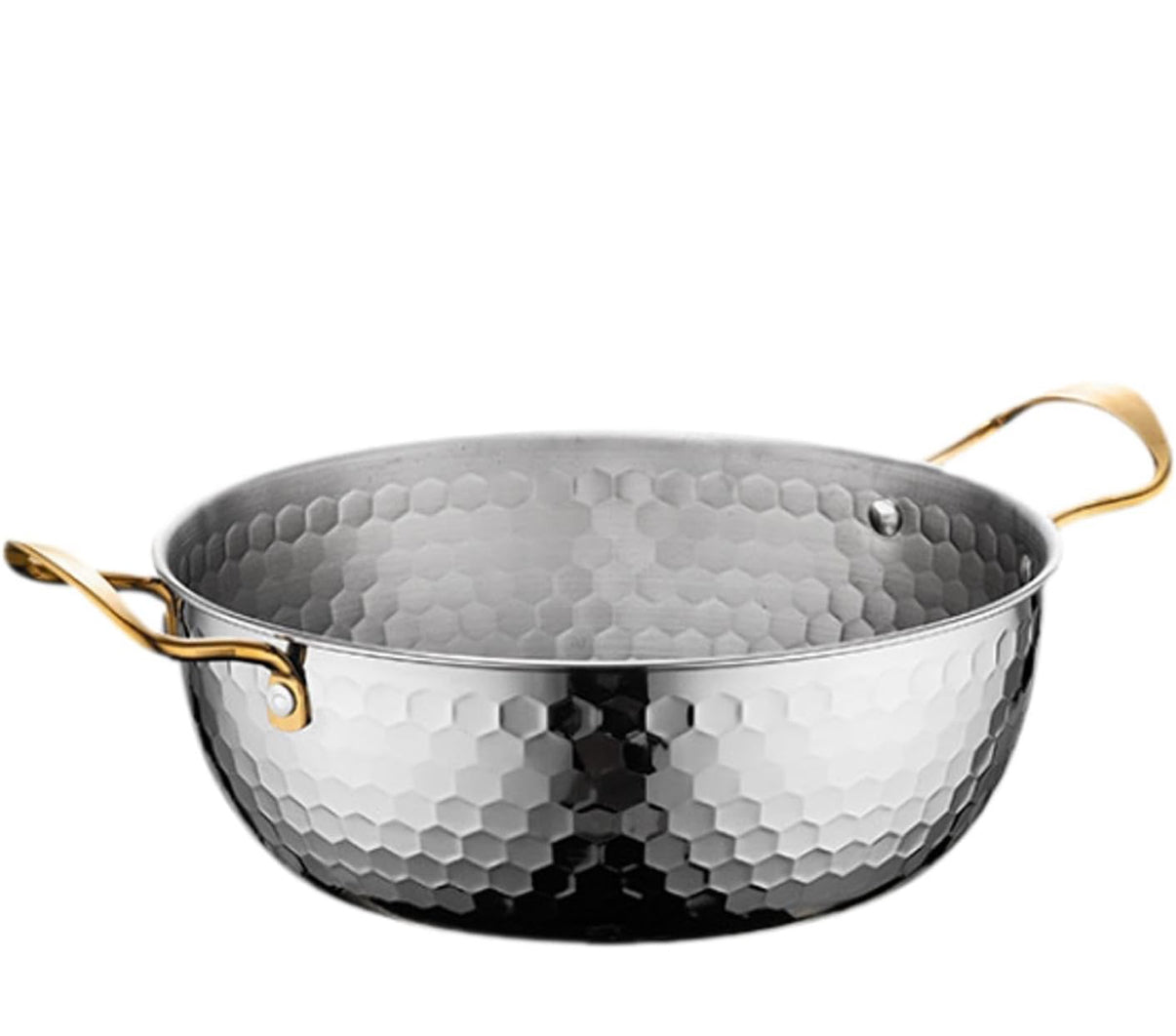 Chefco, Silver Stainless Steel Round Noodle Bowl with Double Handle, 20cm dia (KNB-20S) - Chefcoca