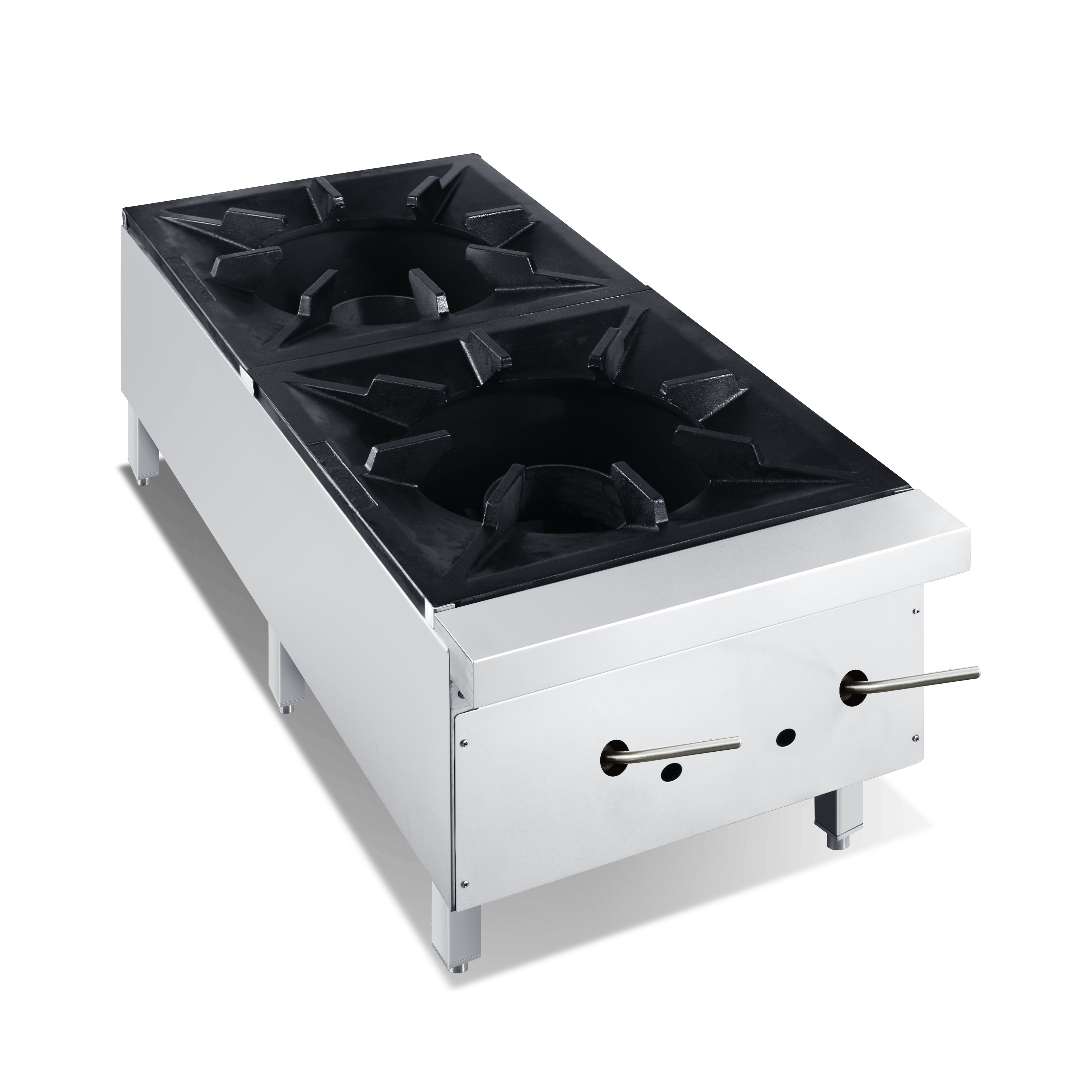 Liquid Propane 2 Burner Stock Pot Range (20"x43"x18")- 160,000 BTU - Chefcoca