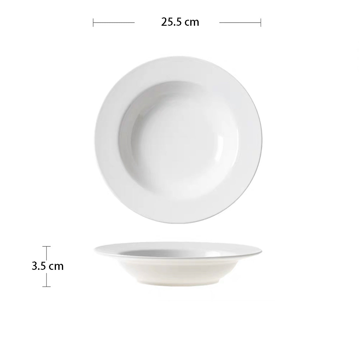 White Flat Rim Melamine Dinner Plate (J226640) - Chefcoca
