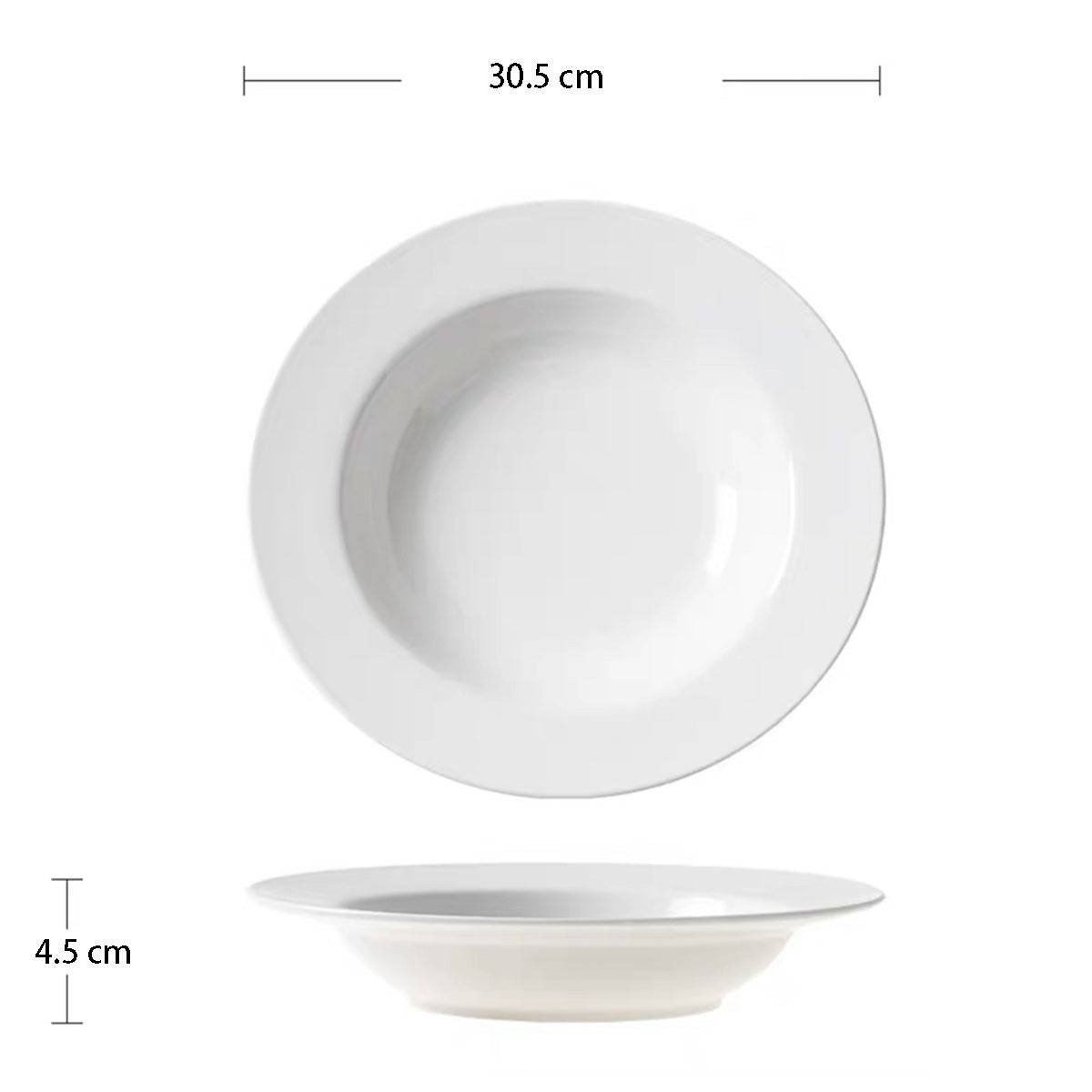 White Flat Rim Melamine Dinner Plate (J226640) - Chefcoca