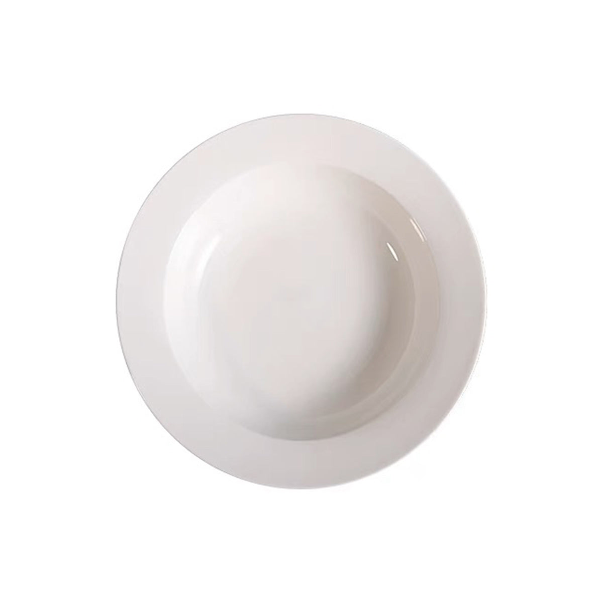 White Flat Rim Melamine Dinner Plate (J226640) - Chefcoca