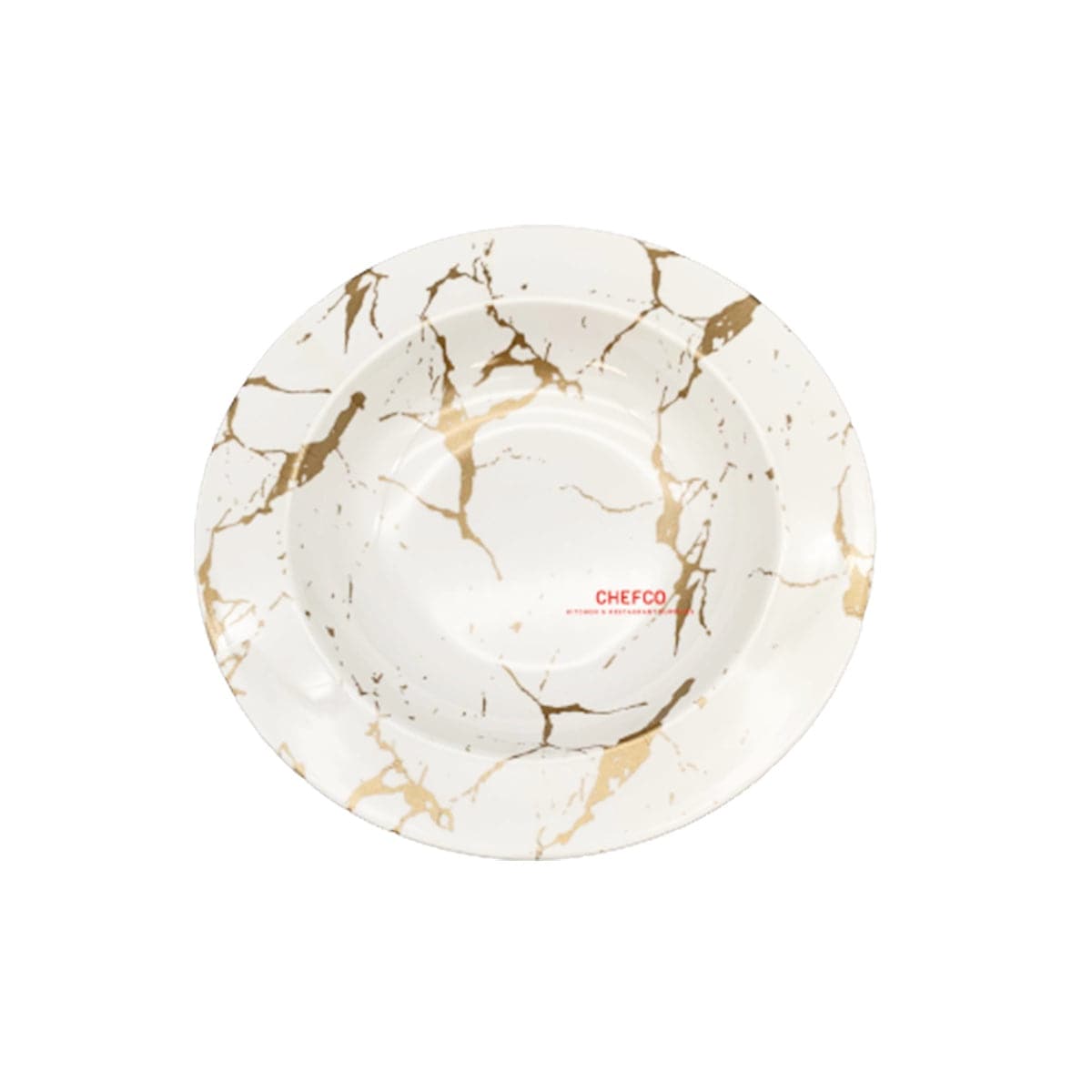 White and Gold Marble Melamine Pasta Plate (J226641-BJ) - Chefcoca