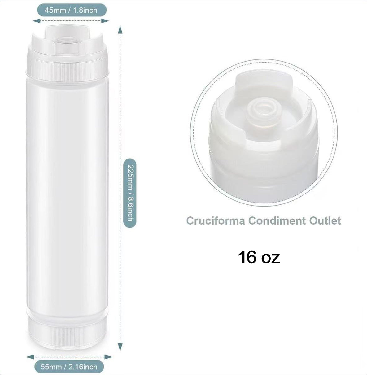 Chefco, 16 oz Dual-way First In First Out Squeeze Bottle (JD-FIFO16)