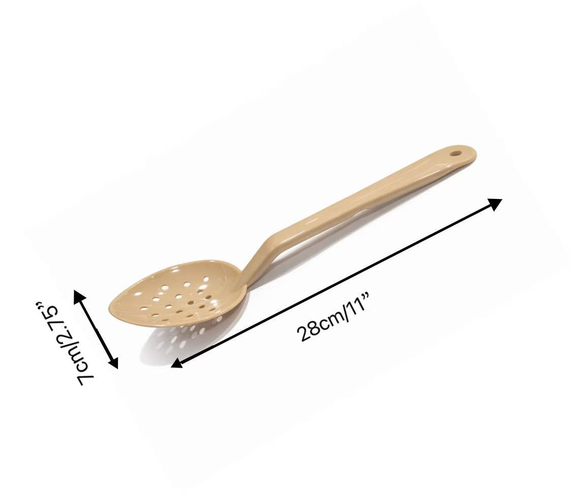 JIWINS,P-015-BE,11" PC High Heat Perforated Deli Serving Spoon,Beige - Chefcoca