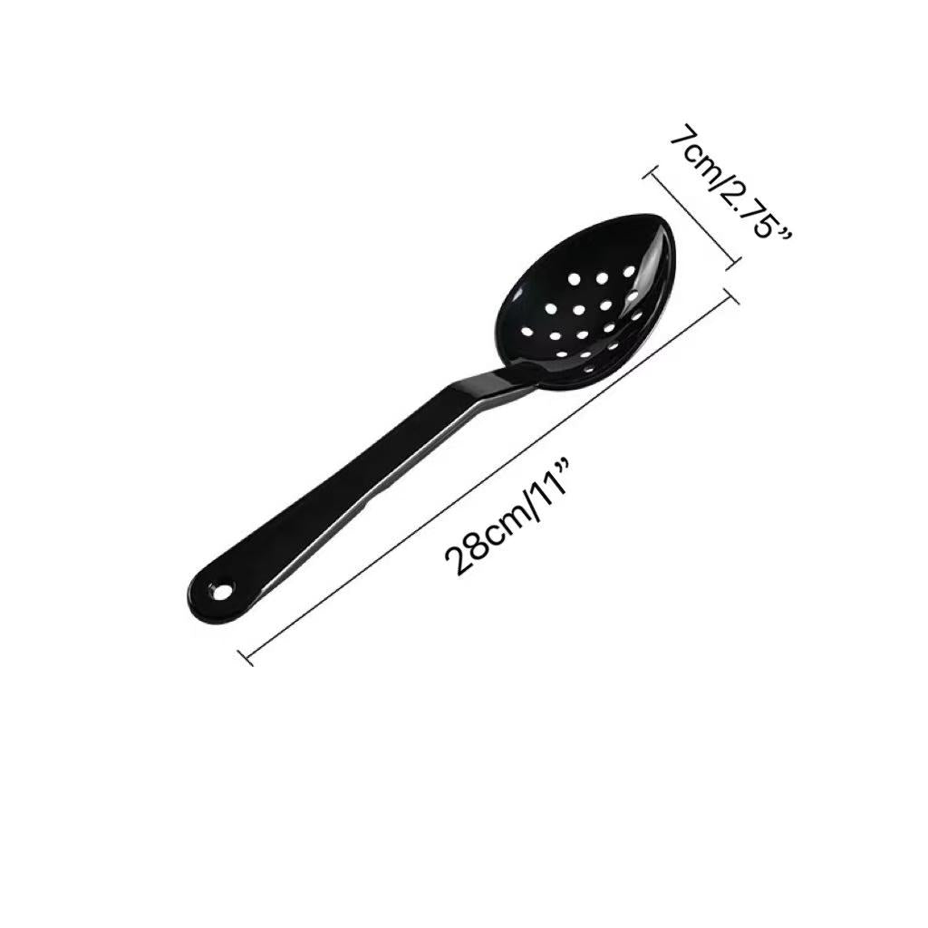 JIWINS,P-015-B,11" PC High Heat Perforated Deli Serving Spoon,Black - Chefcoca