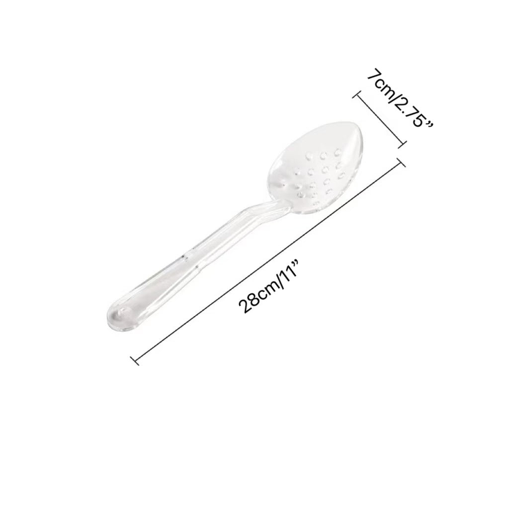 JIWINS,P-015-C,11" PC High Heat Perforated Deli Serving Spoon,Clear - Chefcoca