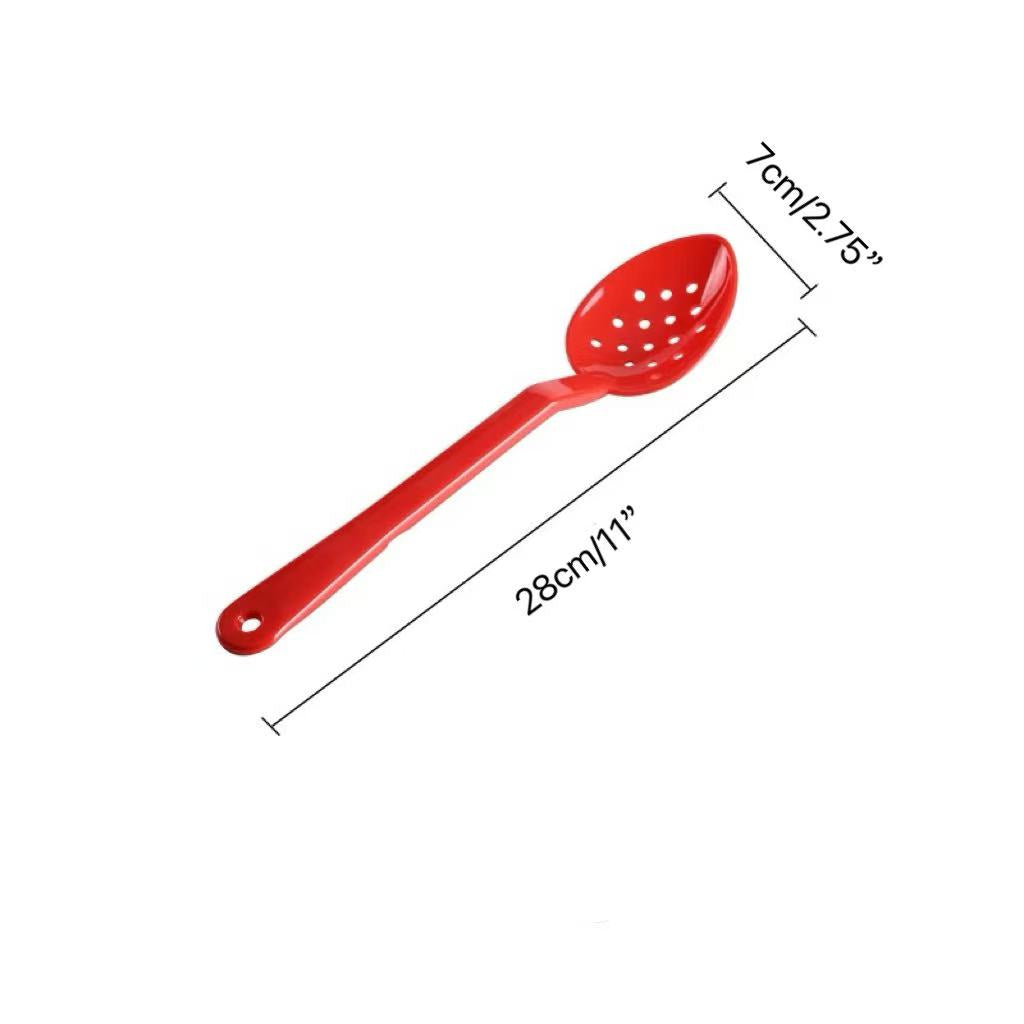 JIWINS,P-015-R,11" PC High Heat Perforated Deli Serving Spoon,Red - Chefcoca