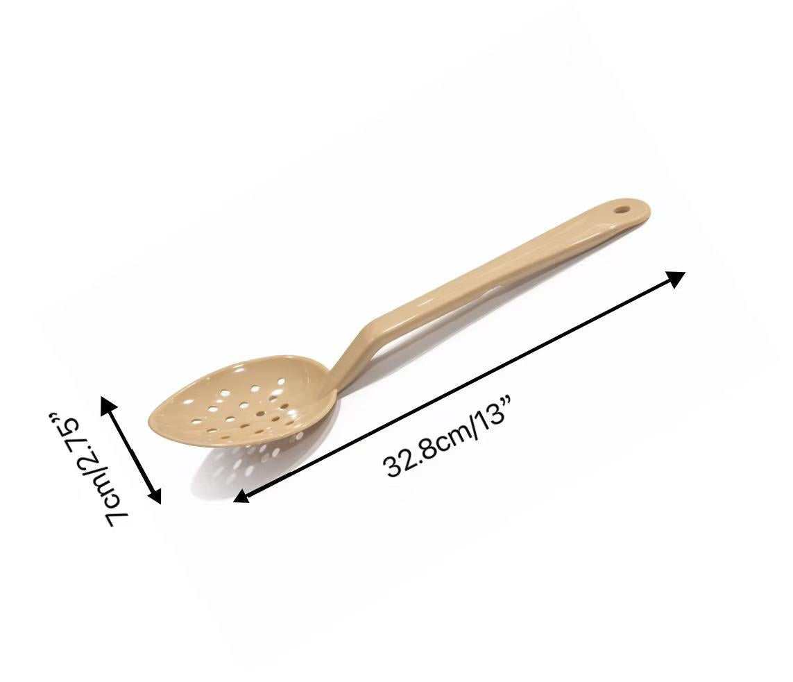 JIWINS,P-017-BE, 13" PC High Heat Perforated Deli Serving Spoon,Begie - Chefcoca