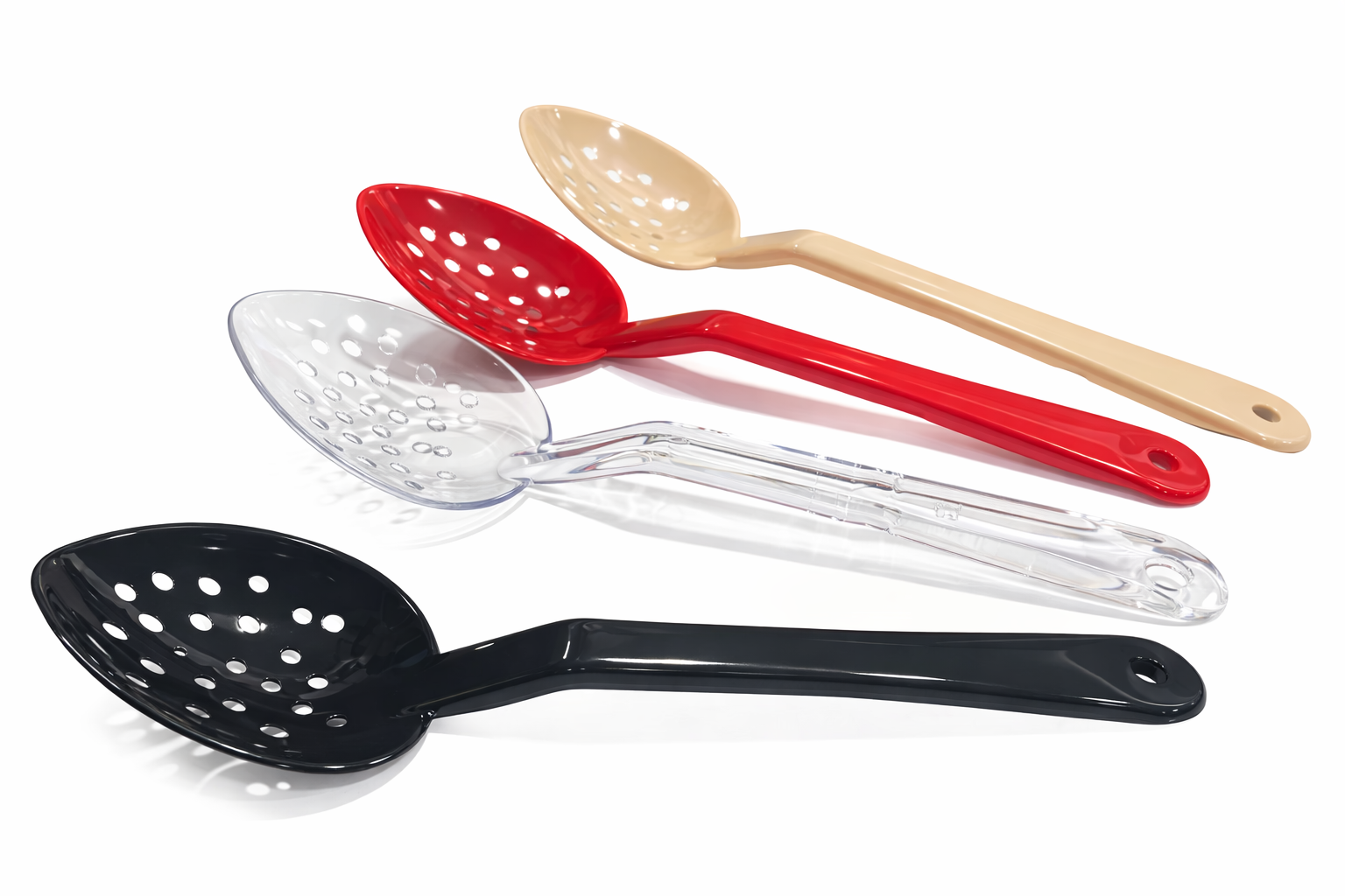 JIWINS,P-017-BL, 13" PC High Heat Perforated Deli Serving Spoon,Black - Chefcoca