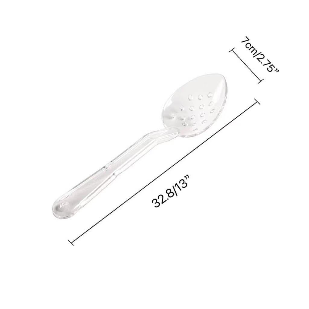 JIWINS,P-017-C, 13" PC High Heat Perforated Deli Serving Spoon,Clear - Chefcoca