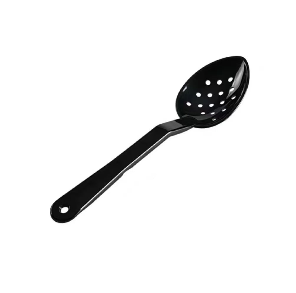 JIWINS,P-017-BL, 13" PC High Heat Perforated Deli Serving Spoon,Black - Chefcoca