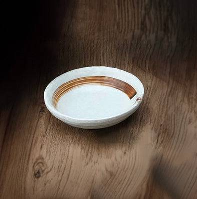 4" Dia Melamine Light Green Round Small Dish with Brown Ink Streak pattern(JM169100LG) - Chefcoca