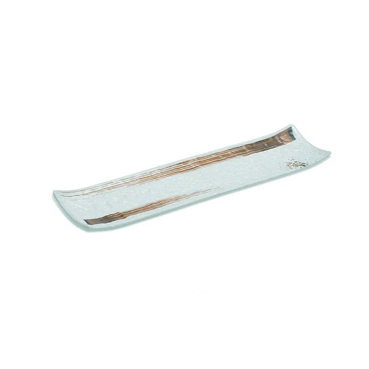 Melamine Light Green Rectangular Flat Plate with Brown Ink Streak pattern(JM169150LG/JM169151LG) - Chefcoca
