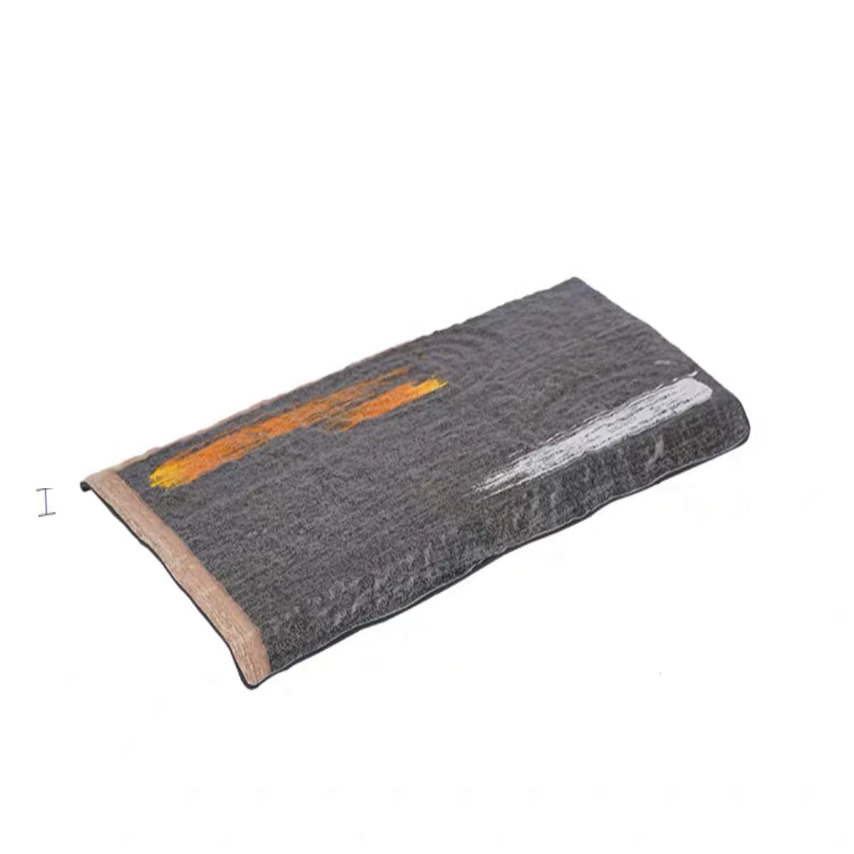 14"X7.5" Melamine Black Rectangular Plate with white & golden pattern (JM169178) - Chefcoca