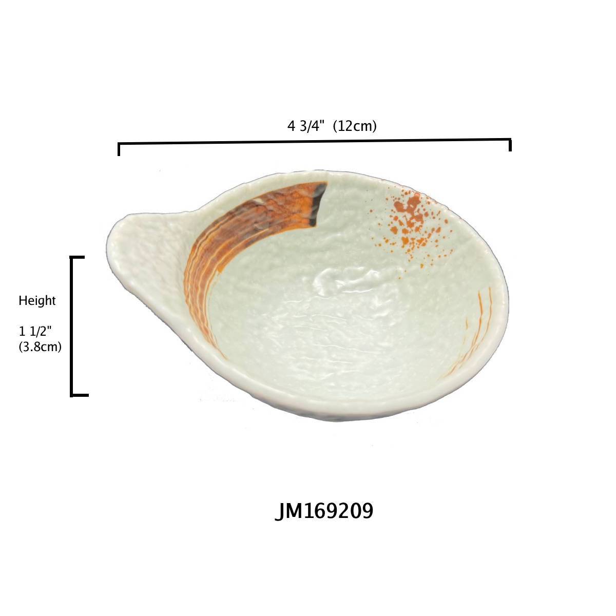 4.8" Dia Melamine Light Green Small Bowl with Grip & Brown (JM169209LG) - Chefcoca