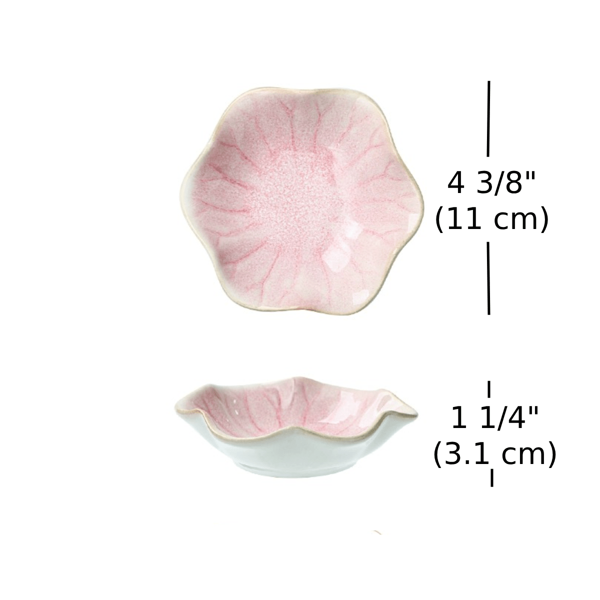 4 3/8" Dia Kiln Lotus Leaf Shape Small Dish-Pink - Chefcoca