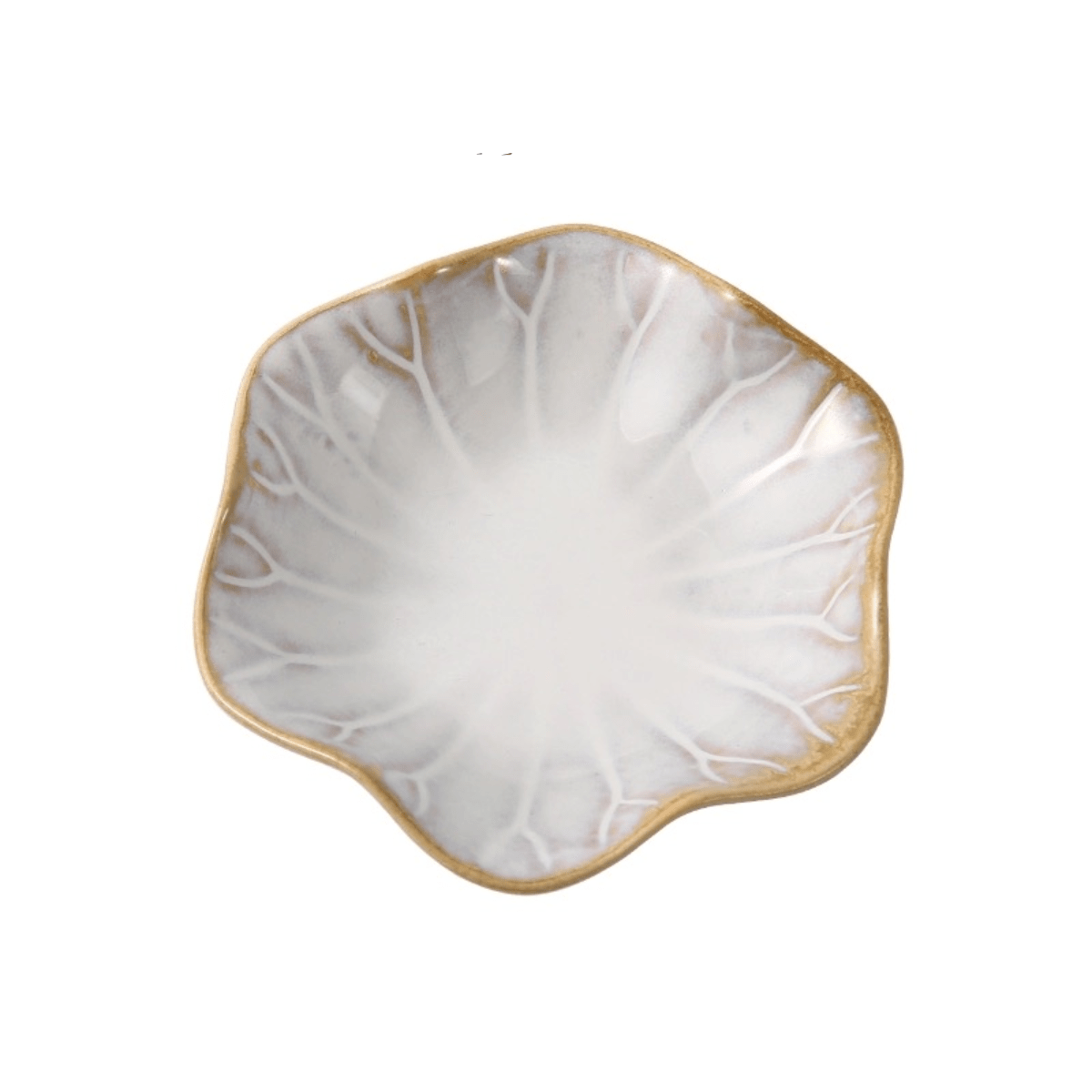 4 3/8" Dia Kiln Lotus Leaf Shape Small Dish-Gray - Chefcoca