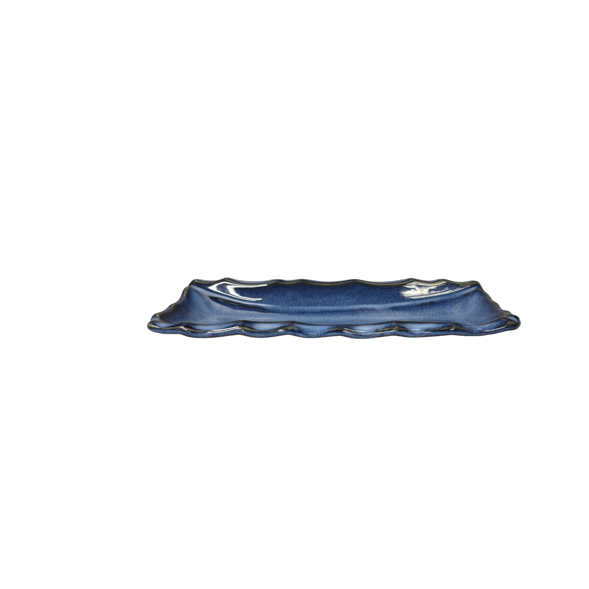 Chefco, 11" Ceramic Cat's Eye Blue Rectangular Plate (JS281103) - Chefcoca
