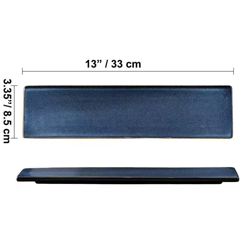 Chefco, 13" Rectangular Blue Sushi Plate (JS3309B) - Chefcoca