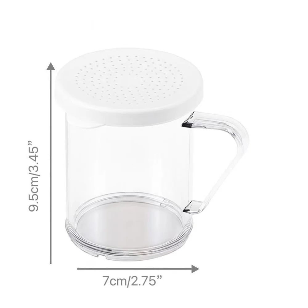 JW-SK280P,10 oz Shaker Dredge,White Lid,W/Parsley Lid,PE+PC - Chefcoca