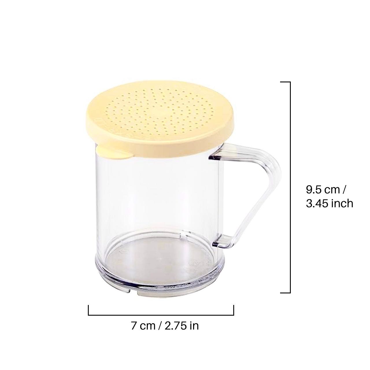 JW-SK280P,Shaker Dredge, 10oz,with Beige Lid - Chefcoca