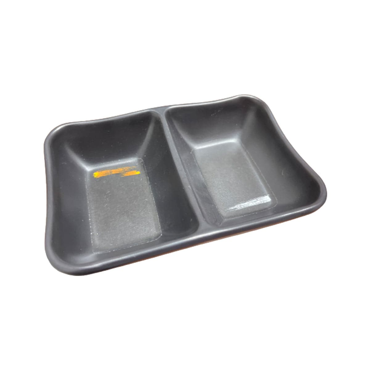 Melamine 2 Compartments sauce dish with white & golden pattern (JWT-59) - Chefcoca