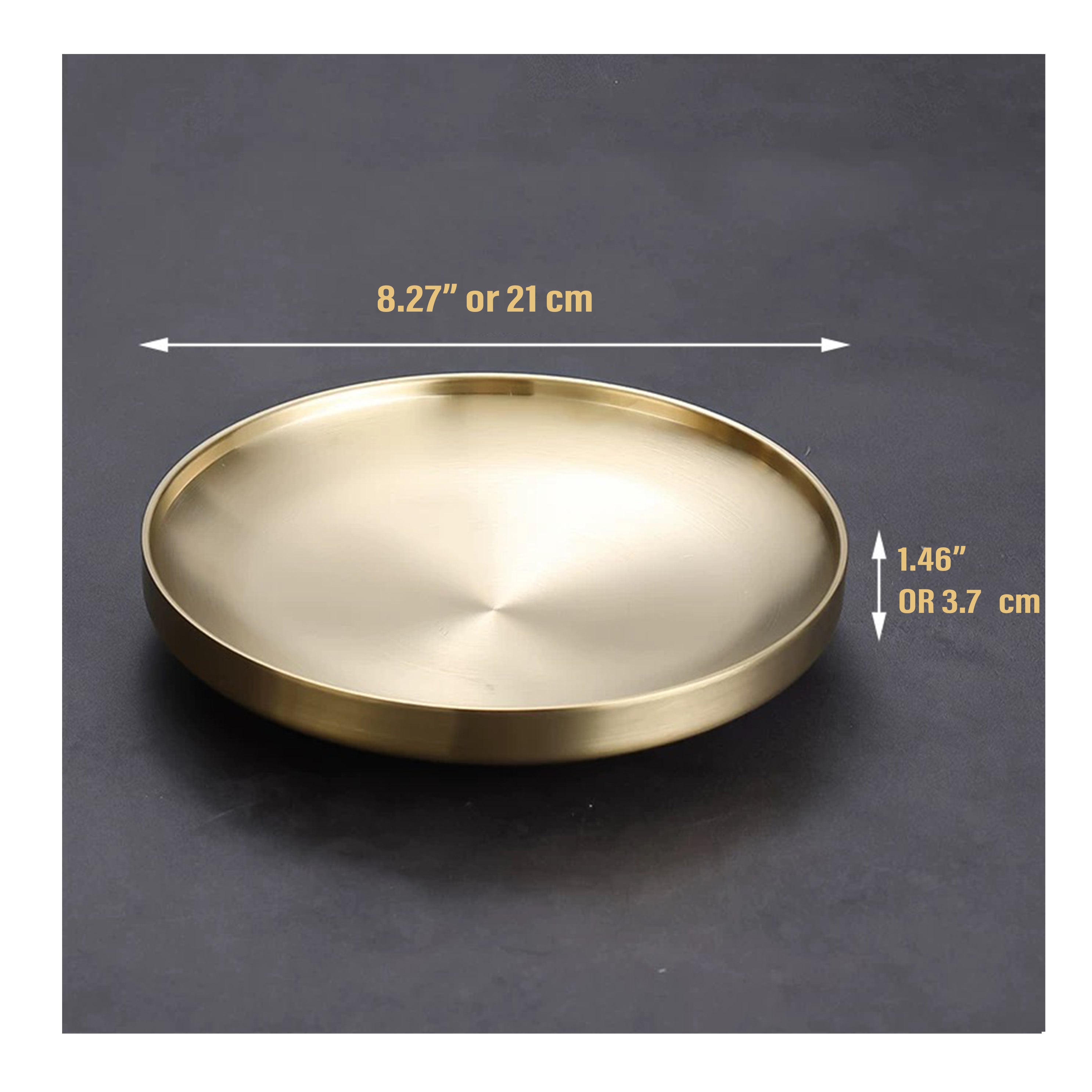 Double-wall hollow heat insulation stainless steel anti-scald serve tray (21 cm) - Chefcoca