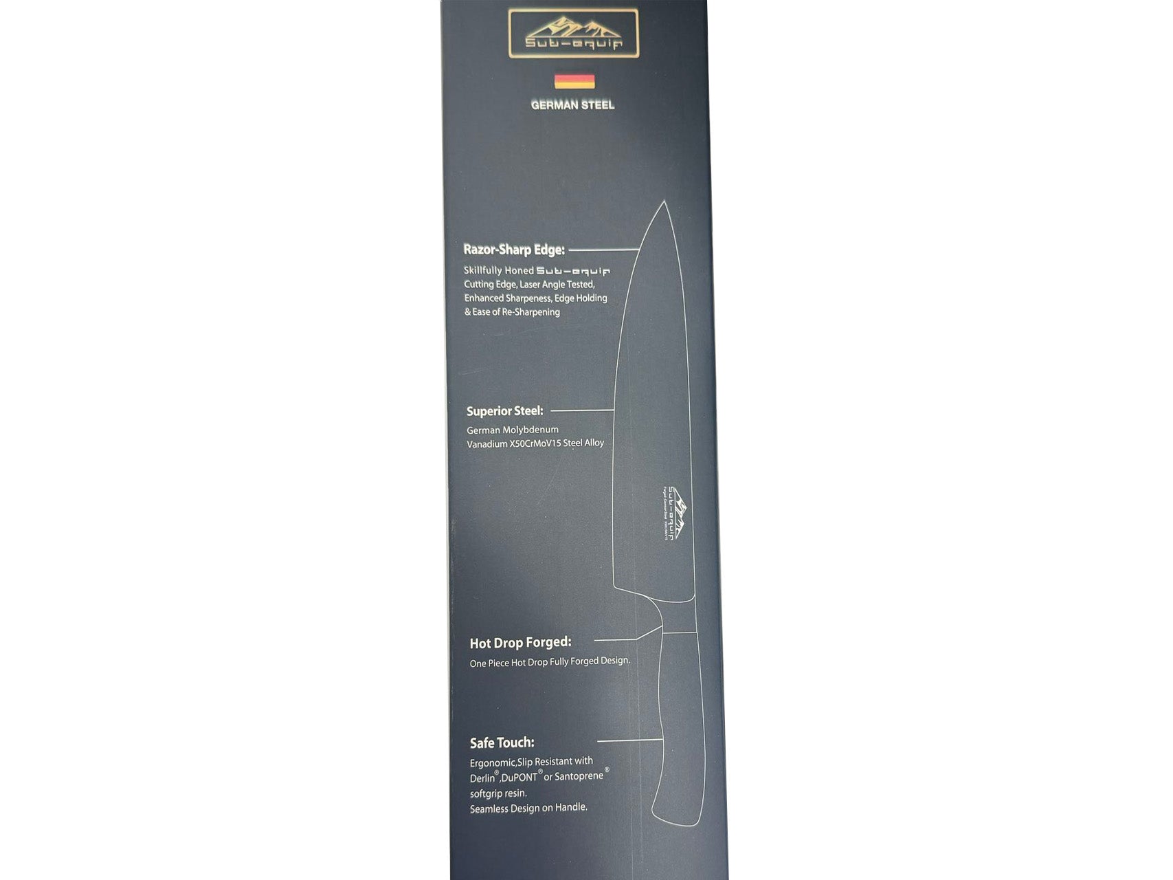 Sub-Equip High Carbon German Steel X50CrMoV15 Alloy10" Forged Cooks Knife (KFC-100) - Chefcoca