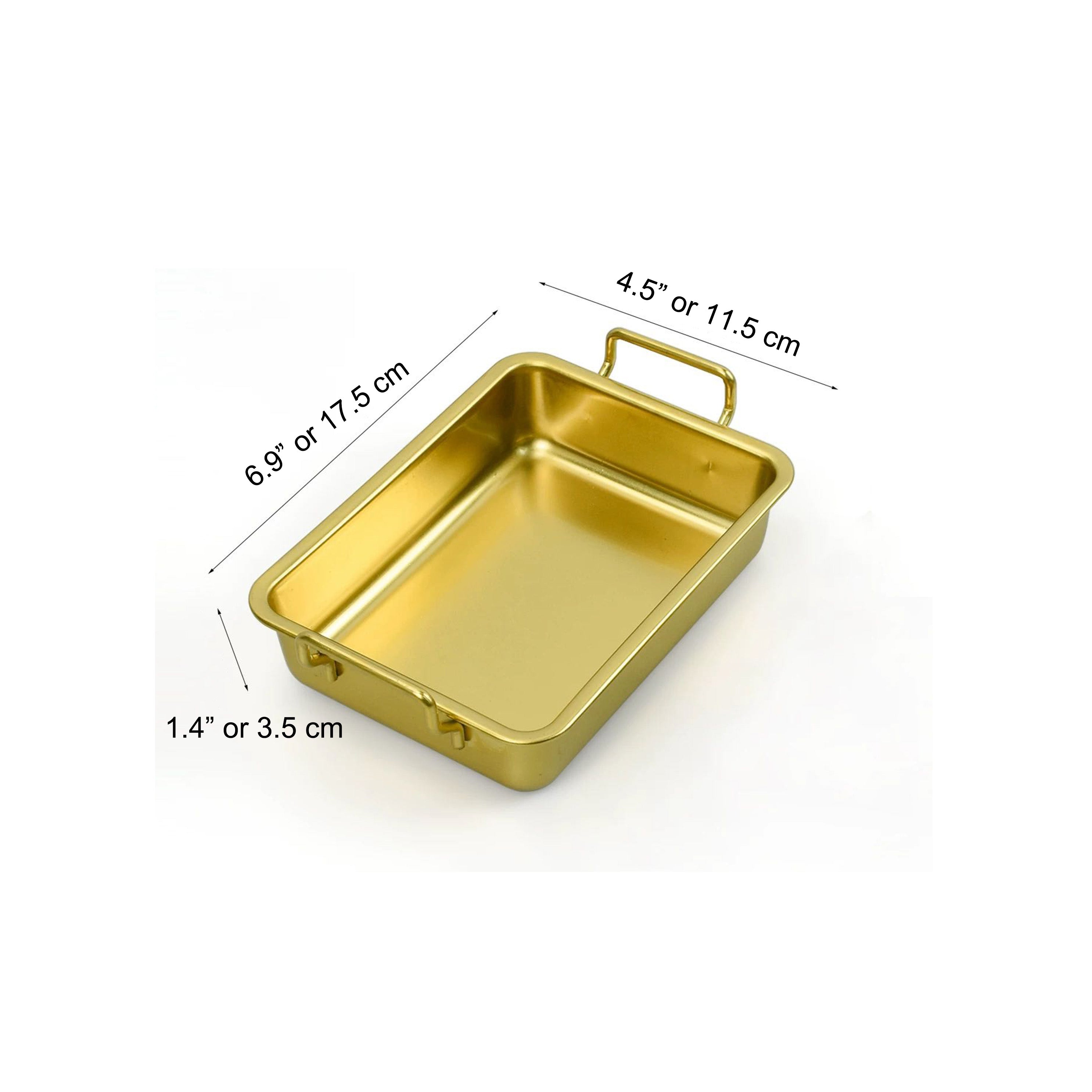 Golden Stainless Steel SquareDeep Bowl with Double,7" - Chefcoca