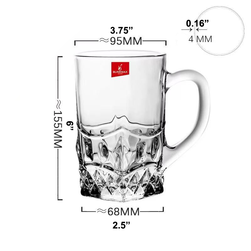 Chefco, Elegant crystal glass mugs, beer glass, 587 ML ( KTZB320) - Chefcoca