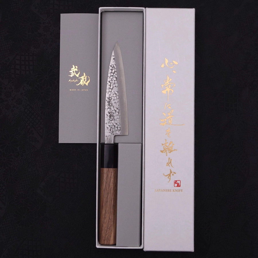 MUSASHI Kaisaki Silver Steel #3 Tsuchime Walnut Handle 120mm (011-120) - Chefcoca