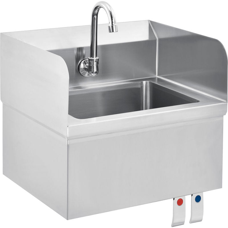 Metal 304, 20-Gauge 304 stainless steel Knee Pedal Hand Sink With Faucet (17"X15.25"X13"H) - Chefcoca
